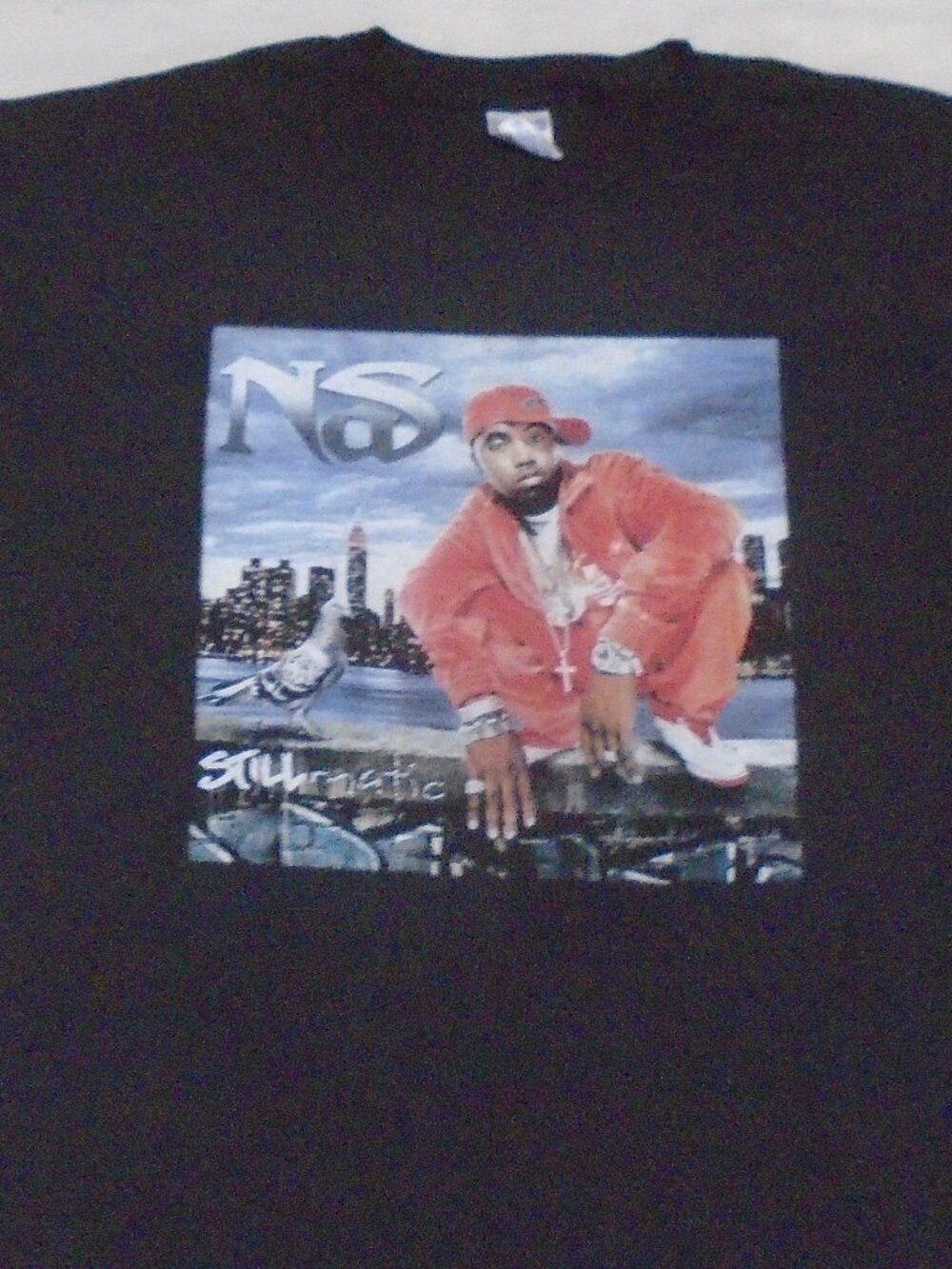 Vintage Nas Stillmatic Tour 2002 Gildan Short Sleeve T-Shirt Size XL Rap Hip Hop